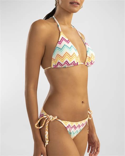 Shoshanna Clean Stripe Triangle Bikini Top Neiman Marcus