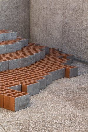 The Steps Are Made Out Of Bricks And Cements On The Ground With One