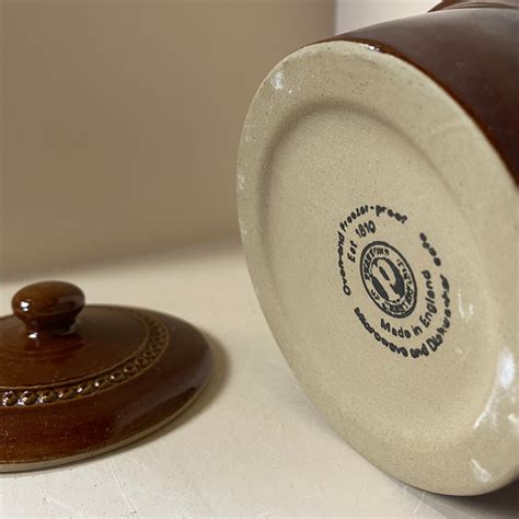 Vintage Stoneware Pearsons Of Chesterfield Brown Glazed Lidded Etsy