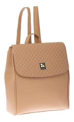 Bolsa Feminina Ultraleve Backpack Lover 9665 Cor Bege MercadoLivre