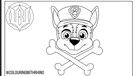 Chase Paw Patrol Colouring Page Youtube