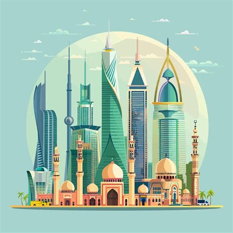 Premium Vector Kingdom Of Saudi Arabia Famous Buildings