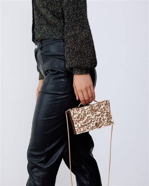 Oliver Bonas Fleck Metallic Clutch Bag In Black Lyst