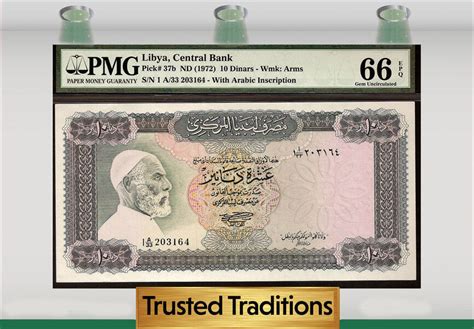 Welt Banknoten Dinars Tt Pk B Libya Pmg Epq Gem