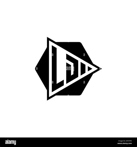 Ld Monogram Logo Letter With Triangle Play Button Shape Hexagonal