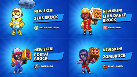 ALL BROCK SKINS UNLOCK ANIMATION Brawl Stars YouTube