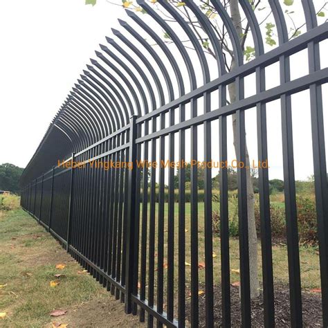 Bent Top Iron Railing Curved Top Steel Fence Panel Powder Coated