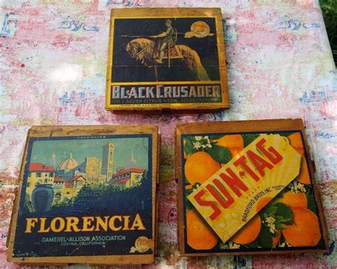 Rare Original Vintage Orange Crate Label Lot Florencia Black