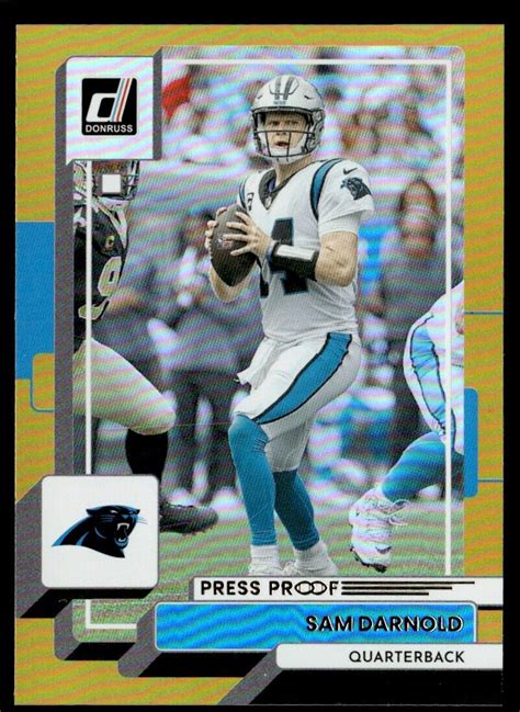 Donruss Gold Holo Press Proof Sam Darnold Carolina Panthers