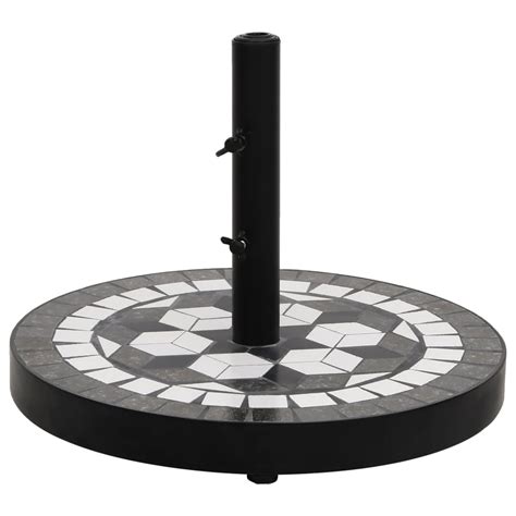 Base De Parasol DIOCHE Rond 12 Kg Noir Et Blanc Cdiscount Jardin