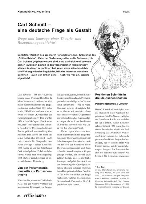 Pdf Carl Schmitt Eine Deutsche Frage Als Gestalt Carl Schmitt