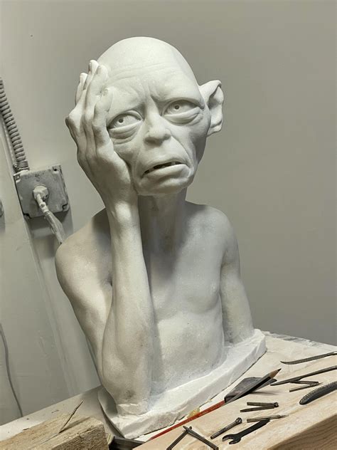 Gollum Sculpture From Pla To Marble Current Status R3dprinting