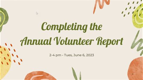 22 23 Annual Volunteer Report YouTube