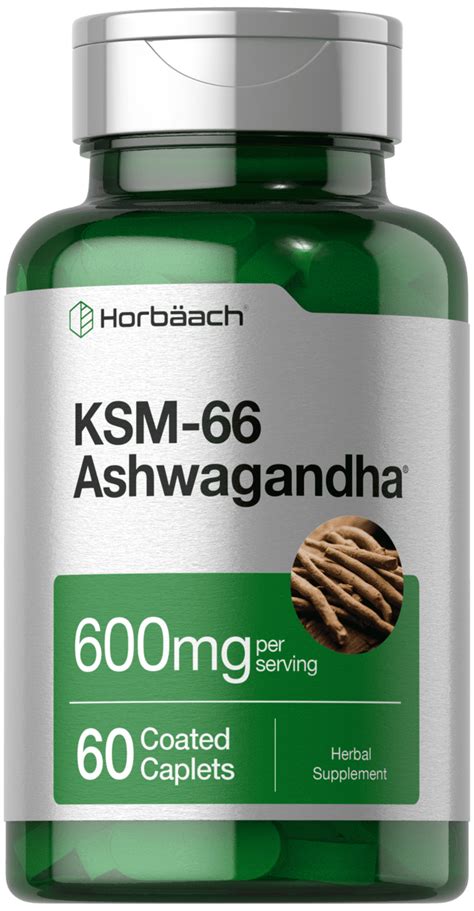 Horbaach Ksm 66 Ashwagandha 600mg Pure Dietary Root 60 Vegan Caplets