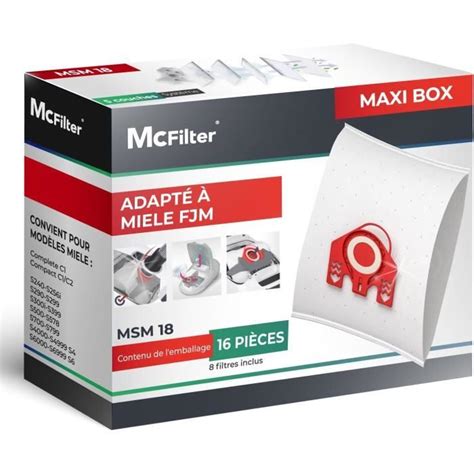 Mcfilter Sacs Poussi Re Adapt S Aux Aspirateurs Miele Fjm S Rie