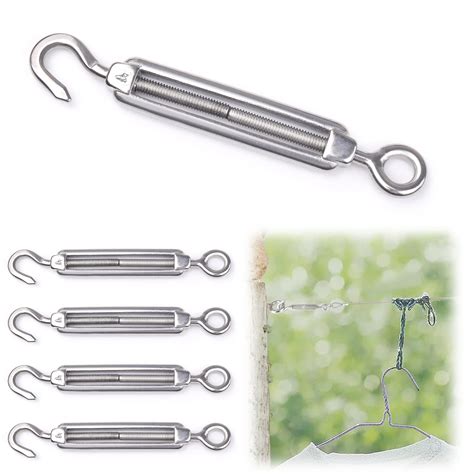 Buy Muzata 5Pack M4 Hook And Eye Turnbuckle For Cable Wire Rope Tension