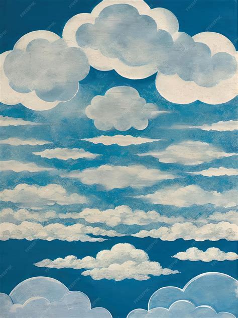 Premium Photo Contemporary Sky Painting Reproduction Mid Century