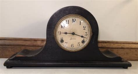 Antique Sessions Tambour Style Humpback Mantel Table Shelf Clock Ebay