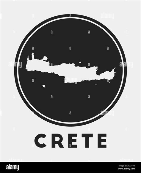 Crete Icon Round Logo With Island Map And Title Stylish Crete Badge