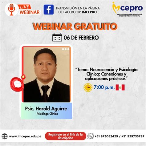 Webinar Gratuito Neurociencia y Psicología Clínica Conexiones y