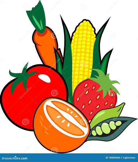 Fruits And Vegetables Stock Vector Illustration Of Orange