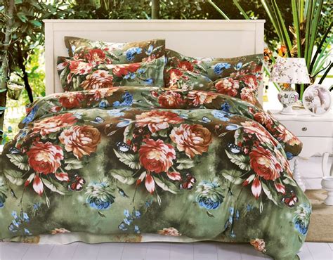 3d Bedding Set Spring Noble Peony Flower Reactive Printing Non Fading