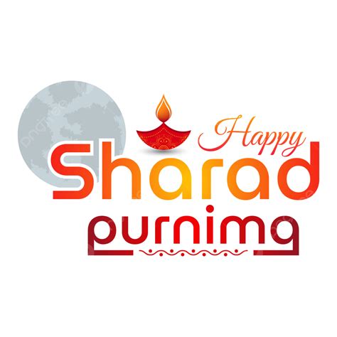 Happy Sharad Purnima Greeting Text Moon And Diya Illustration Sharad