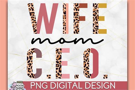 Wife Mom Ceo Half Leopard Png Sublimation 1306671 Sublimation