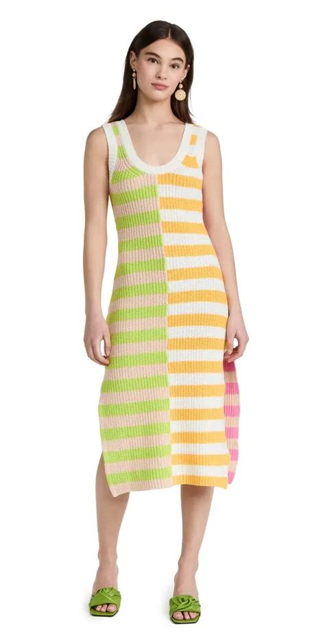 Buy Staud Seashore Tank Dress Capri Stripe Multi At 75 Off