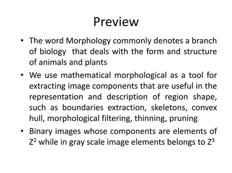 Chapter Morphological Image Processing Ppt