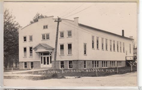 Rppc Hesperia Mich High School Gymnasium 1940s Hesperia