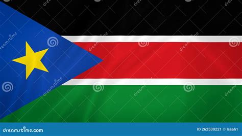 Illustration Waving State Flag Of South Sudan Stock Illustration