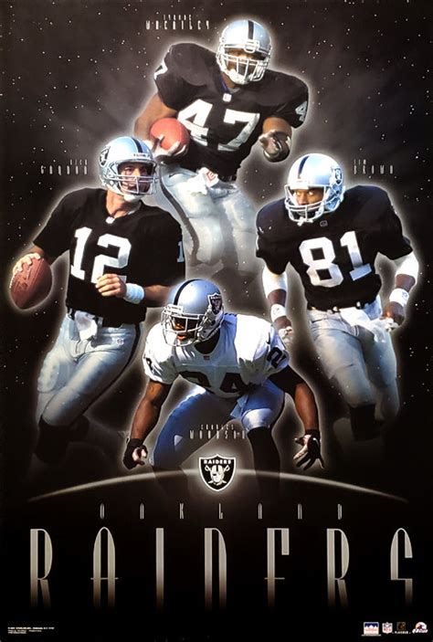 Oakland Raiders Superstars 4 Player Nfl Football Poster Starline 2 Sports Poster Warehouse