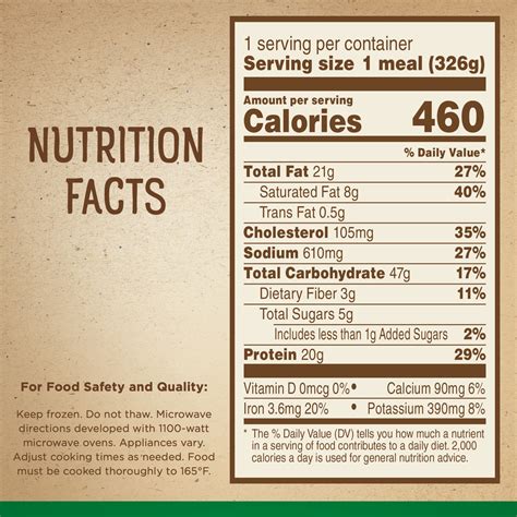 Marie Callender S Swedish Meatballs Bowl Savory Nutrition Facts