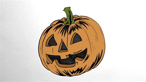 How To Draw Spooky Halloween Pumpkin Halloween Youtube