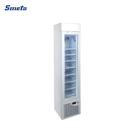 Smeta L Glass Door Slim Upright Ice Cream Display Showcase Freezer