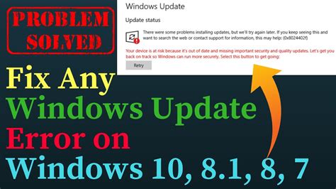 Fix Any Windows Update Error On Windows 10 8 1 8 7 Youtube