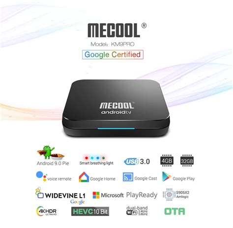 MECOOL KM9 Pro Amlogic S905X2 Android TV 9 0 4GB 32B TV Box