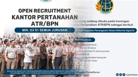 Buruan Lowongan Kerja Kantor Pertanahan Atr Bpn Periode Februari