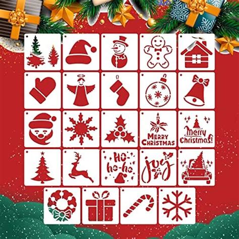 Aiex Pcs X Inch Christmas Painting Template Christmas Stencils