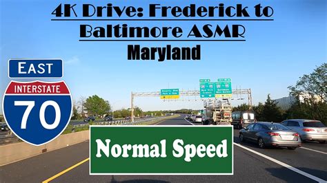 4K Drive Frederick To Baltimore ASMR I 70 East Interstate 70 East