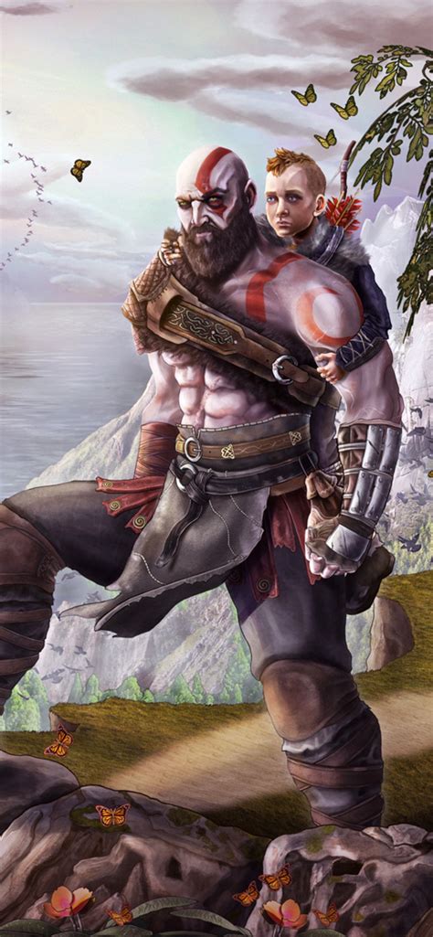 1242x2688 God Of War Atreus Kratos Fan Art Iphone Xs Max Hd 4k Wallpapers Images Backgrounds