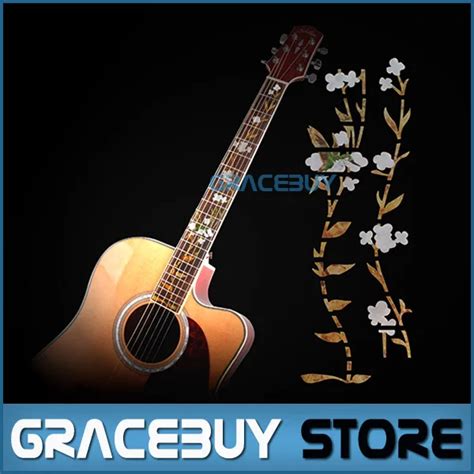 Fretboard Inlay Stickers White Shell Flowers Guitar Fret Decals Marker For Acoustic Electric ...