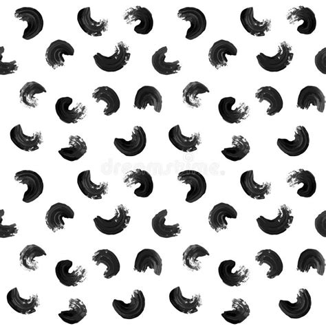 Seamless Brush Stroke Pattern Vector Hand Drawn Black Gray And White