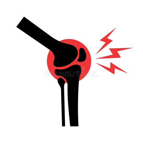 Icono Del Dolor De Rodilla En Estilo Plano Vector Ilustración del