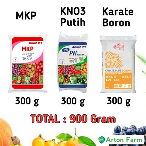 Jual Pupuk MKP KNO3 Putih Karate Boron Total 900 Gram Pupuk Pak Tani