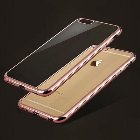 Ultra Thin Rose Gold Plating Crystal Clear Case For Iphone 7 7 Plus