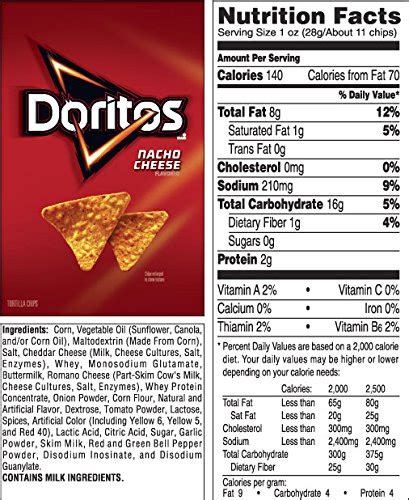 Doritos Nacho Cheese Flavored Tortilla Chips Oz Bags Count