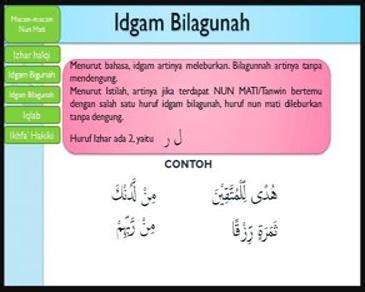 Pengertian Idgham Bilaghunnah dan 12 Contoh Idgham Bilaghunnah