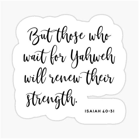 Isaiah 4031 Bible Quote Black Sticker For Sale By Carlosalberto